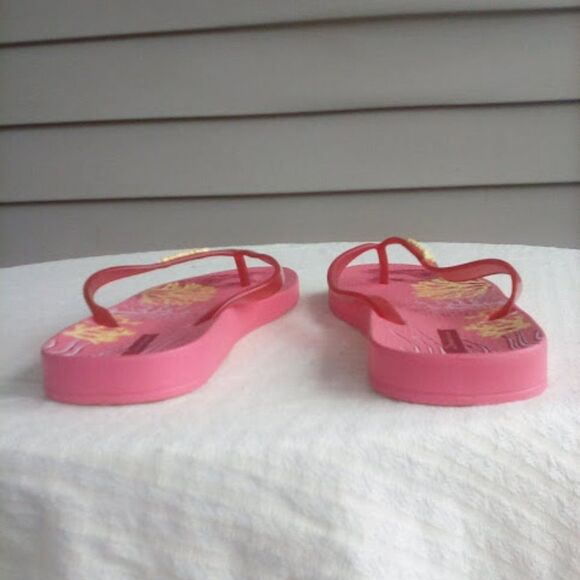 Ipanema Women's Glossy Coral Reef Pink & Red Thongs Sandals Flip Flops size 10 - Picture 6 of 10